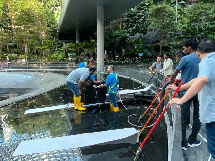 What goes on behind the world’s tallest indoor waterfall?